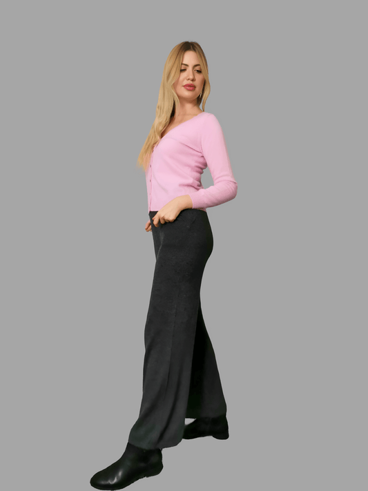 Pure Cashmere V-Neck Cardigan – Pale Pink