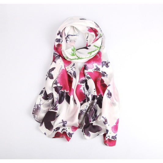 Vshine Silk and Shine Fashion Accessories|Silk Scarf Collecitons|Blossom Range|Water Paint|Red|Long Silk Scarf