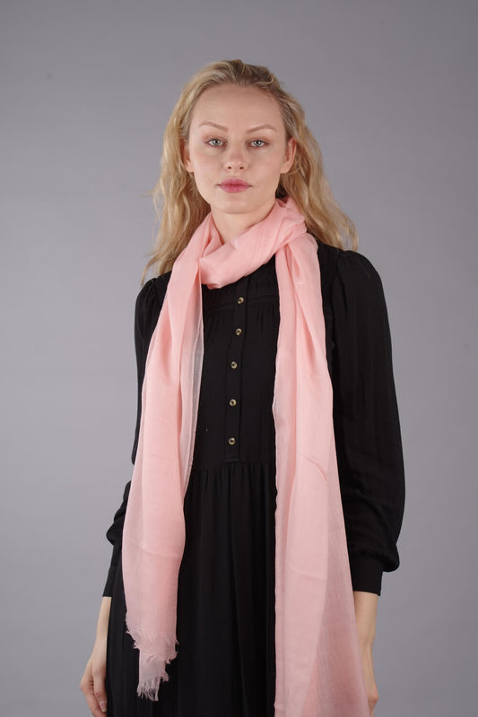 Extra Large Finest Cashmere Shawl Peach - Vshine Silk and Shine