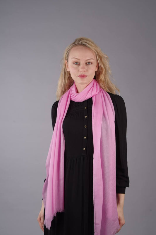 Extra Large Finest Cashmere Shawl Bright Pink - Vshine Silk and Shine