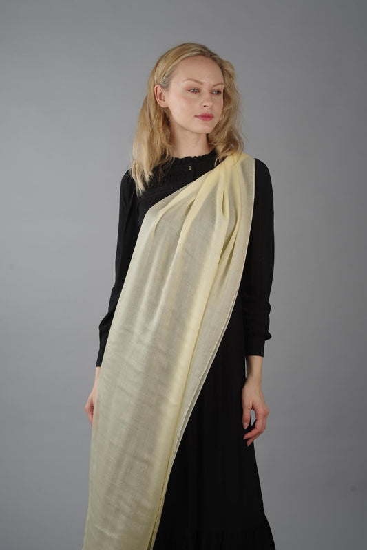 Extra Large Finest Cashmere Shawl Cream - Vshine Silk and Shine 