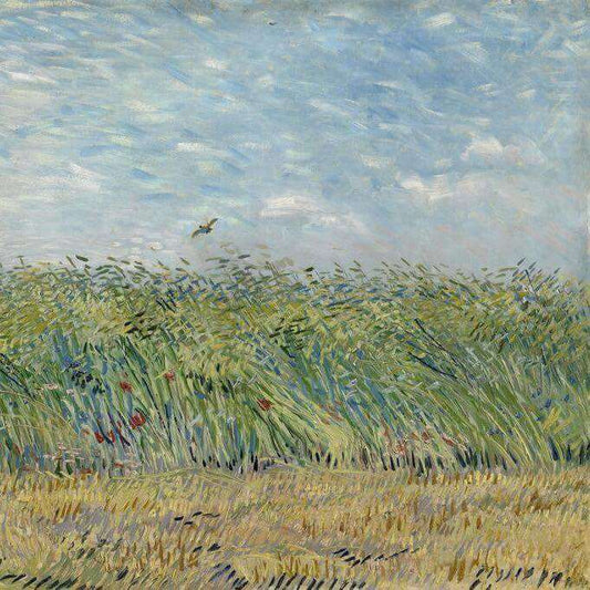 Oil Paint Silk Scarf| Oil Paint Wheat field with a lark - Vshine Silk and Shine