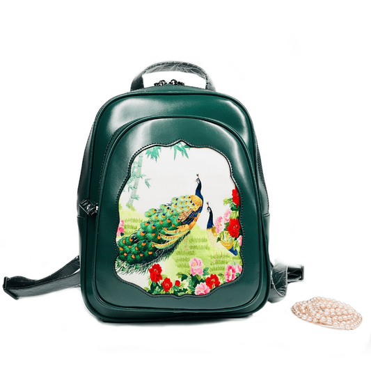 Luxury Silk Embroidery Handbag - Peony - Vshine Silk and Shine Fashion Accessories