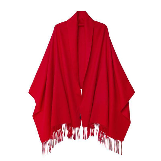 Vshine Silk and Shine Cashmere Shawl Red