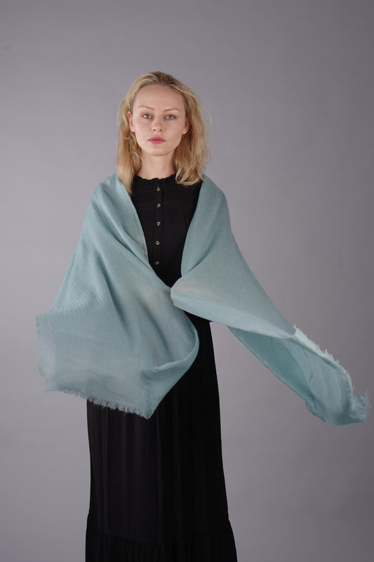 Extra Large Finest Cashmere Shawl Mint Green - Vshine Silk and Shine