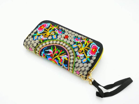 Machine stitched wallets with zipped compartments pink - Vshine Silk and Shine Fashion Accessories