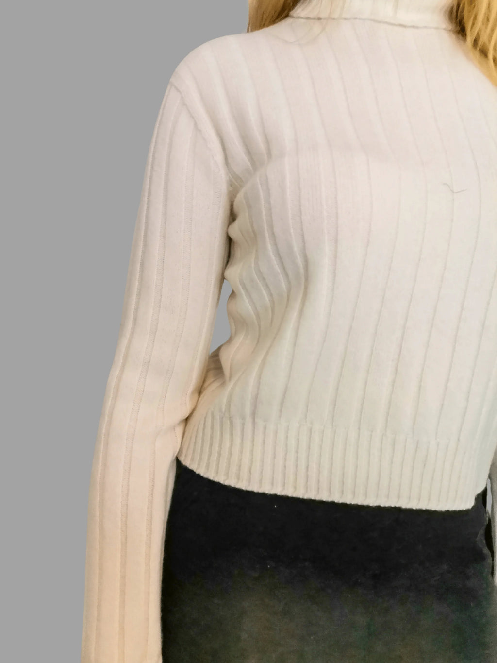 Pure Merino Wool Roll Neck Jumper Off White - Vshine Silk and Shine 