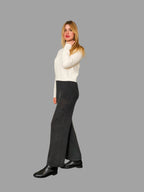 Pure Merino Wool Roll Neck Jumper Off White - Vshine Silk and Shine 