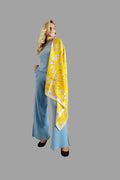 Square 90 cm Women's Mulberry Silk Scarf Primrose Yellow - Vshine Silk and Shine 
