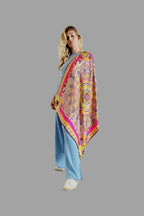 Women's Mulberry Silk Scarf Twill Silk Scarf Square 90 cm in Fuchsia - Vshine Silk and Shine 