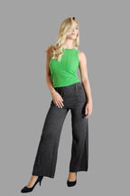 100% Cashmere Women's Knitwear Sleeveless Sweater Cashmere Vest Knitwear Tank Top Vibrant Green - Vshine Silk and Shine 