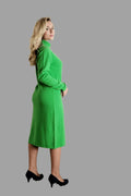 100% Cashmere Women's Knitwear Pure Cashmere Dress Vibrant Green - Vshine Silk and Shine 