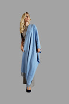 100% Cashmere Shawl Pale Blue - Vshine Silk and Shine 