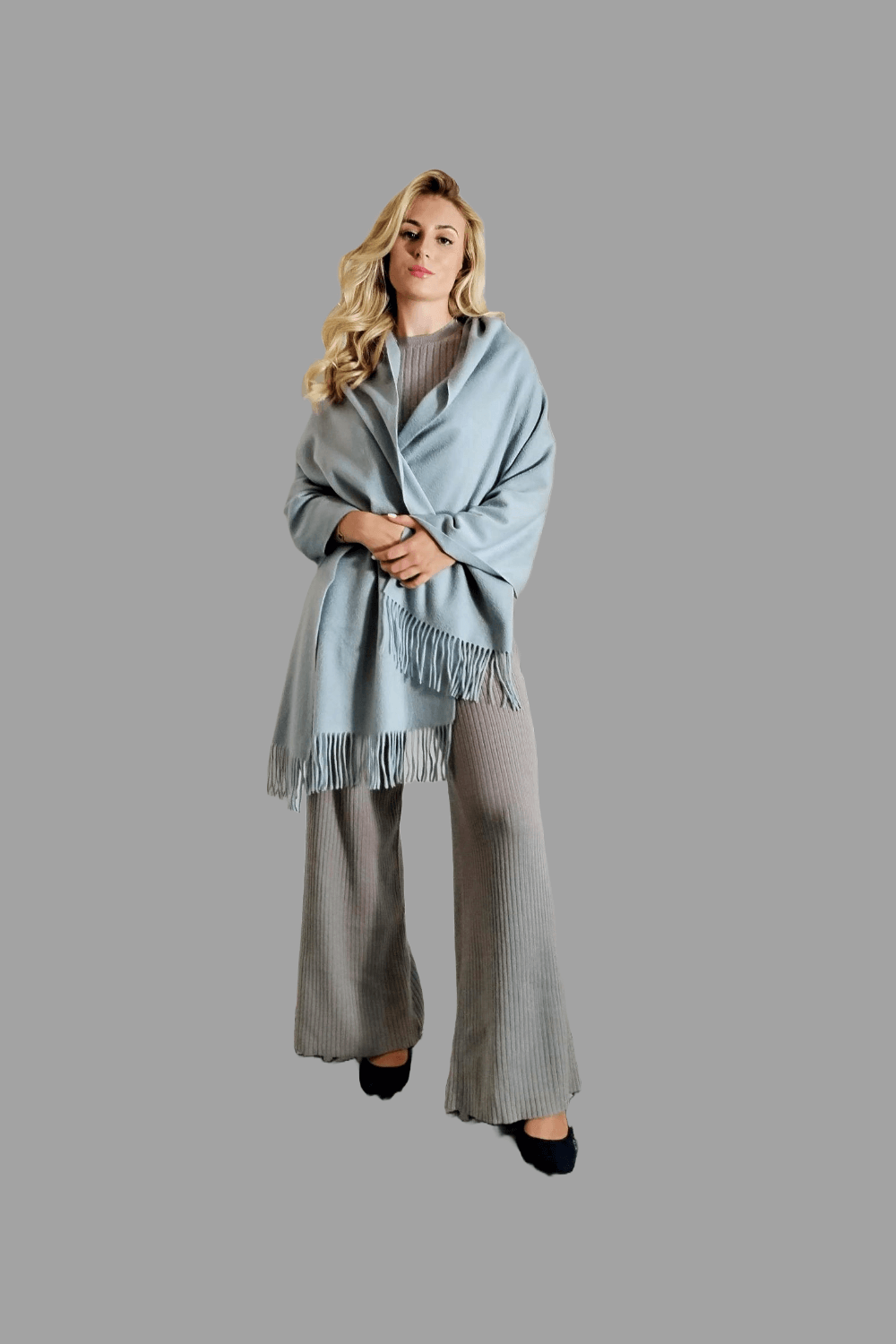 100% Cashmere Shawl in Mint Green