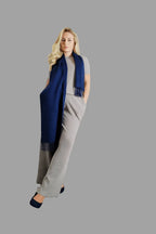 100% Cashmere Scarf in Navy Blue - Vshine Silk and Shine 