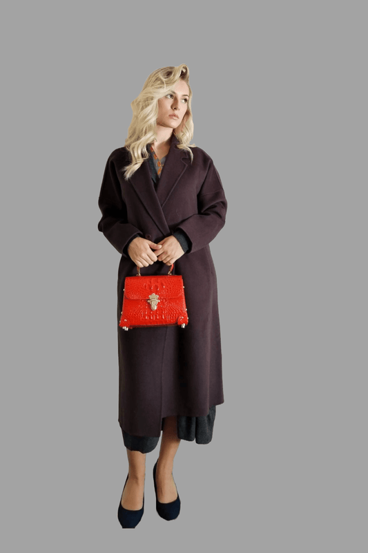 Women Pure Wool Coat in Chocolate colour