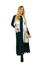 Seidenschal lang – Impressionistischer Morgen, Beige