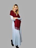 100% Cashmere Scarf in Burgundy - Vshine Silk and Shine 