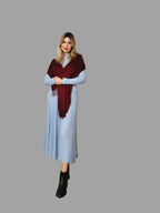 100% Cashmere Scarf in Burgundy - Vshine Silk and Shine 