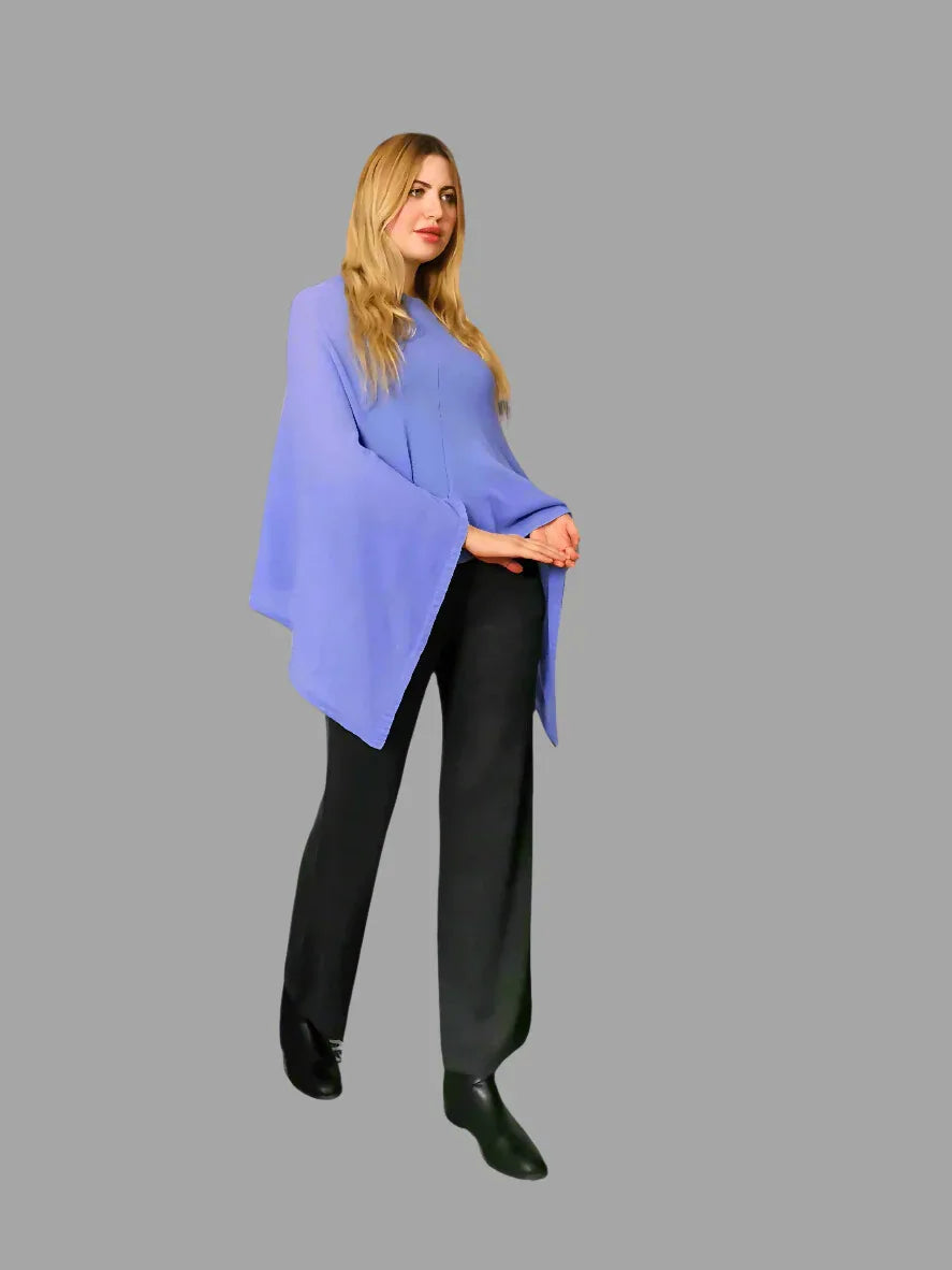 Pure Cashmere Poncho Lilac - Vshine Silk and Shine 