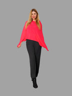 100% Cashmere Poncho in Orange Colour - Vshine Silk and Shine 