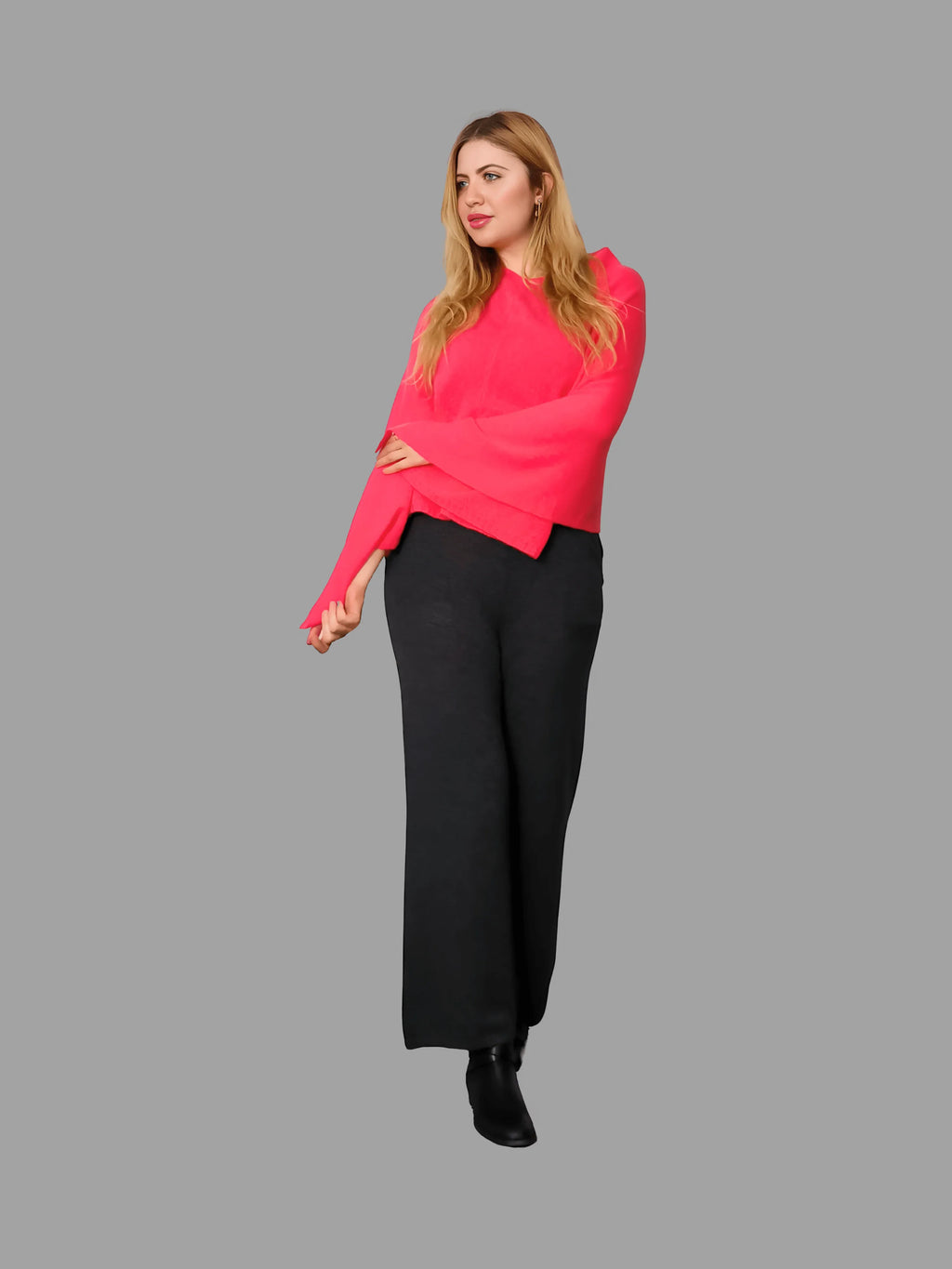 100% Cashmere Poncho in Orange Colour - Vshine Silk and Shine 