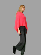 100% Cashmere Poncho in Orange Colour - Vshine Silk and Shine 