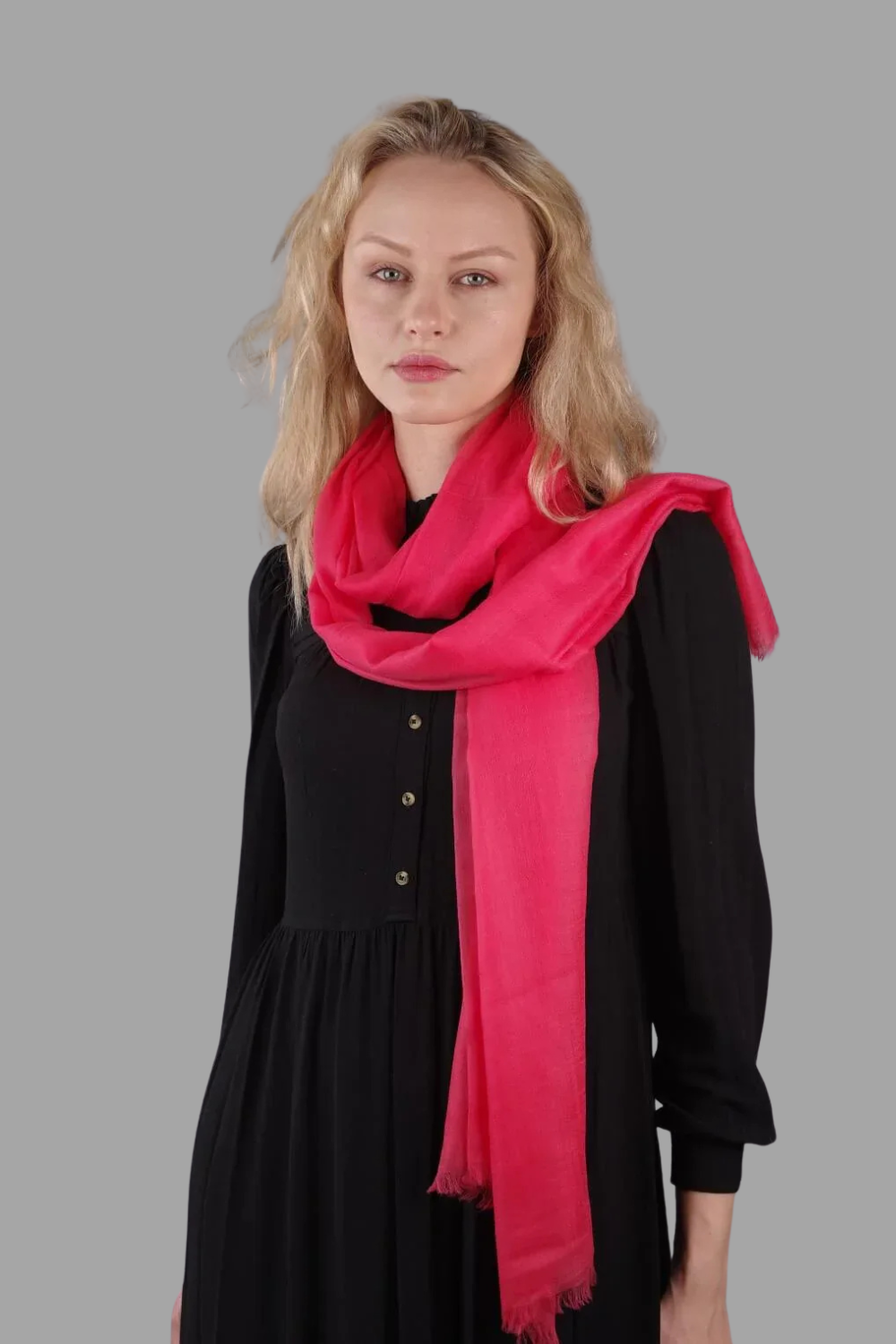 Châle en Cachemire Léger — Rose Foncé