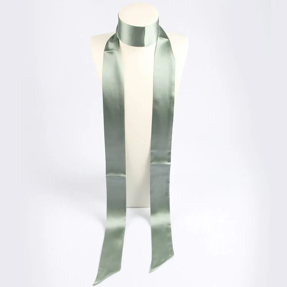 Skinny Satin Mulberry Silk Scarf Dusty Pink - Vshine Silk and Shine 