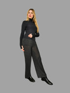 Pure Merino Wool Roll Neck Jumper Grey - Vshine Silk and Shine 