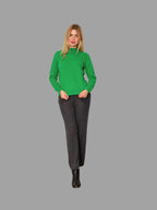 Pure Merino Wool Crew Neck Green - Vshine Silk and Shine 