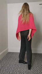 Pure Cashmere Poncho — Orange