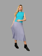 100% Cashmere Women's Knitwear Sleeveless Sweater Cashmere Vest Turquoise Blue - Vshine Silk and Shine 