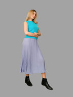 100% Cashmere Women's Knitwear Sleeveless Sweater Cashmere Vest Turquoise Blue - Vshine Silk and Shine 