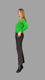 Pure Cashmere V-Neck Jumper Green - Vshine Silk and Shine 