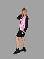 100% Merino Wool Midi Dress with sleeves in Dark Grey - Vshine Silk and Shine 