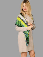 100% Merino Wool Midi Dress with sleeves in beige colour - Vshine Silk and Shine 