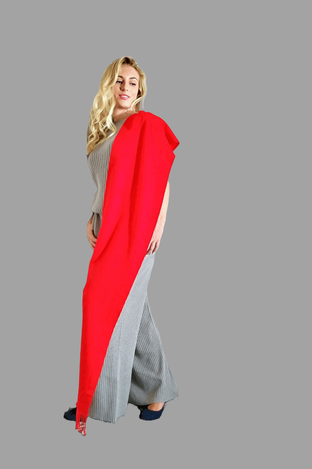 100% Cashmere Scarf in Red