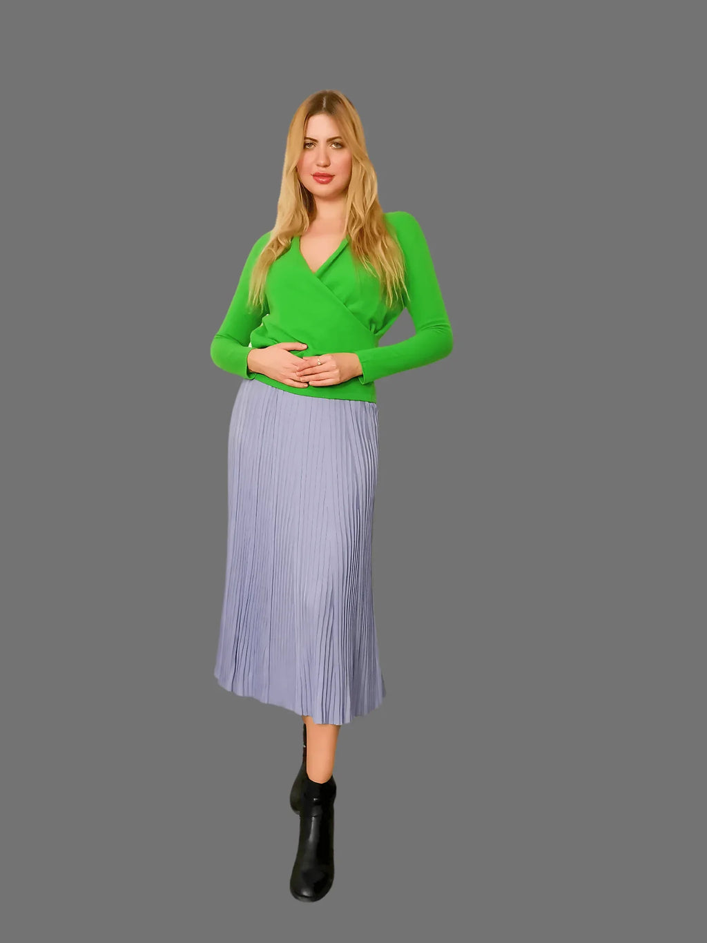 Pure Cashmere V-Neck Wrap Front Jumper - Vshine Silk and Shine 