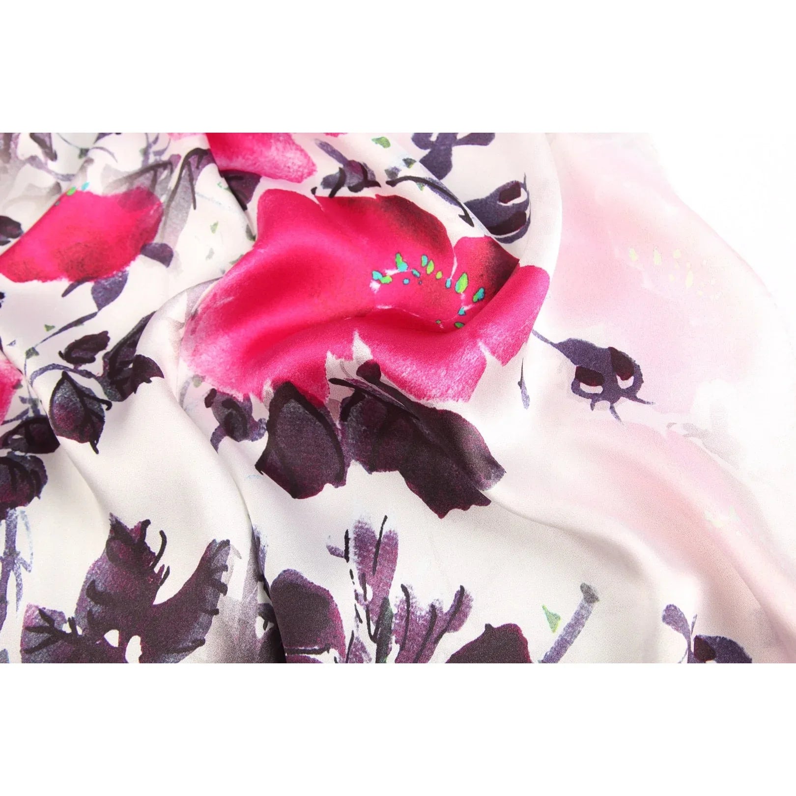 Silk Scarf Collecitons|Blossom Range|Water Paint|Red|Long Silk Scarf - Vshine Silk and Shine 