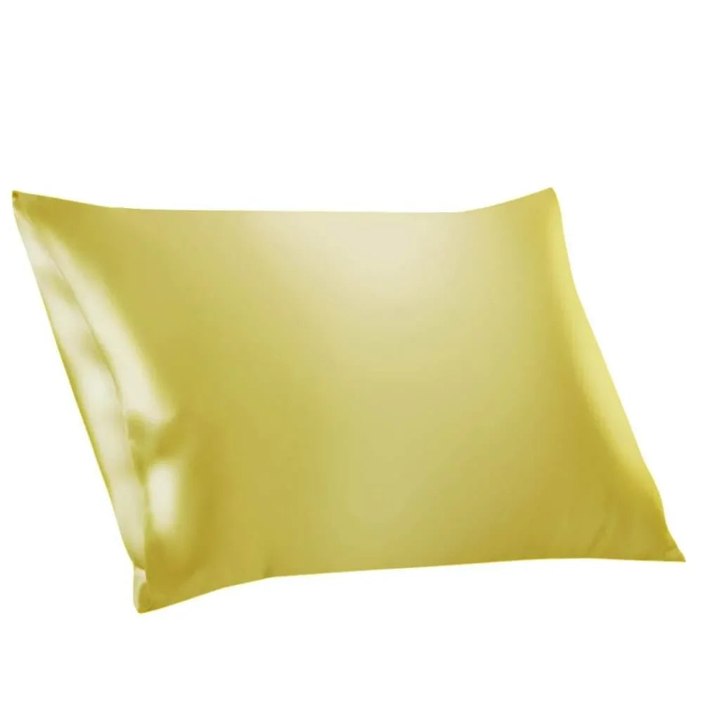 100% Mulberry Silk Pillowcases Envelope Yellow - Vshine Silk and Shine 