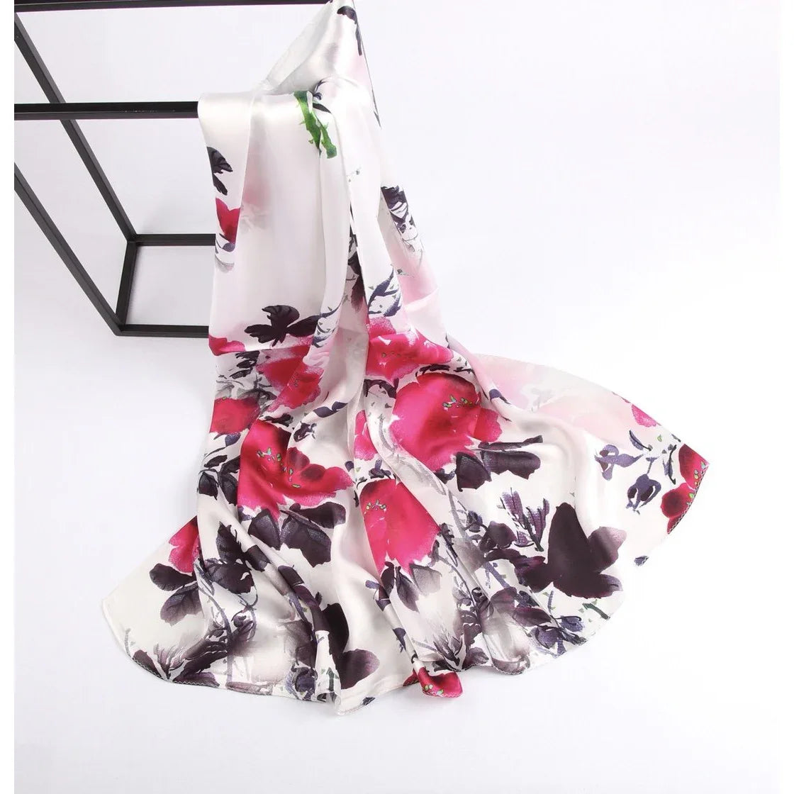 Silk Scarf Collecitons|Blossom Range|Water Paint|Red|Long Silk Scarf - Vshine Silk and Shine 