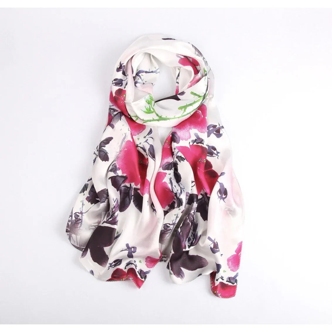 Silk Scarf Collecitons|Blossom Range|Water Paint|Red|Long Silk Scarf - Vshine Silk and Shine 