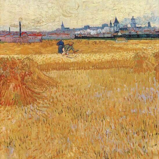 Oil Paint Silk Scarf| Arles View from the Wheat Fields - Vshine Silk and Shine 