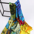 Silk Scarf Collections|Blossom Range|Autumn Design|Golden|Long Silk Scarf - Vshine Silk and Shine 