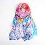 Silk Scarf Collections|Blossom Range|Rainbow Design|Long Silk Scarf - Vshine Silk and Shine 