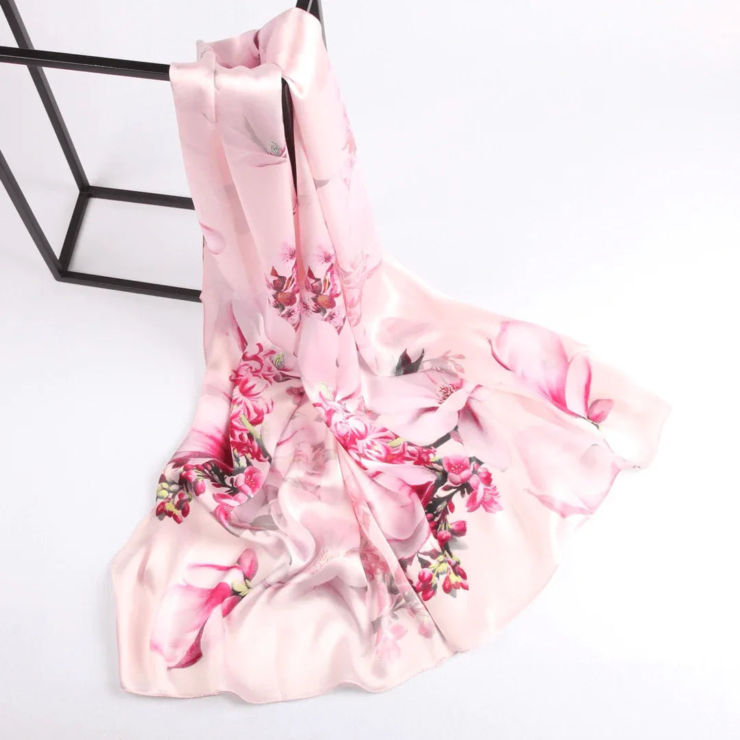 Silk Scarf Collections|Blossom Range|Magnolia|Pink - Vshine Silk and Shine 