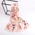 Silk Scarf Collections|Blossom Range|Garden Bliss|Cream|Long Silk Scarf - Vshine Silk and Shine 