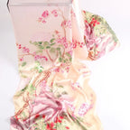 Silk Scarf Collections|Blossom Range|Geranium Design|Pink|Long Silk Scarf - Vshine Silk and Shine 