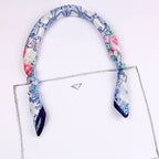 Small Square Silk Scarf|Versatile|Rose Blue Pink - Vshine Silk and Shine 